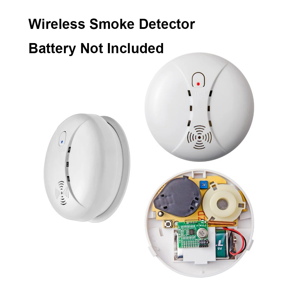 FUERS Home Security Smart Wireless Independent High Sensitive Smoke Fire ASK Alarm Sensor Detectors Low Battery Reminder Protect