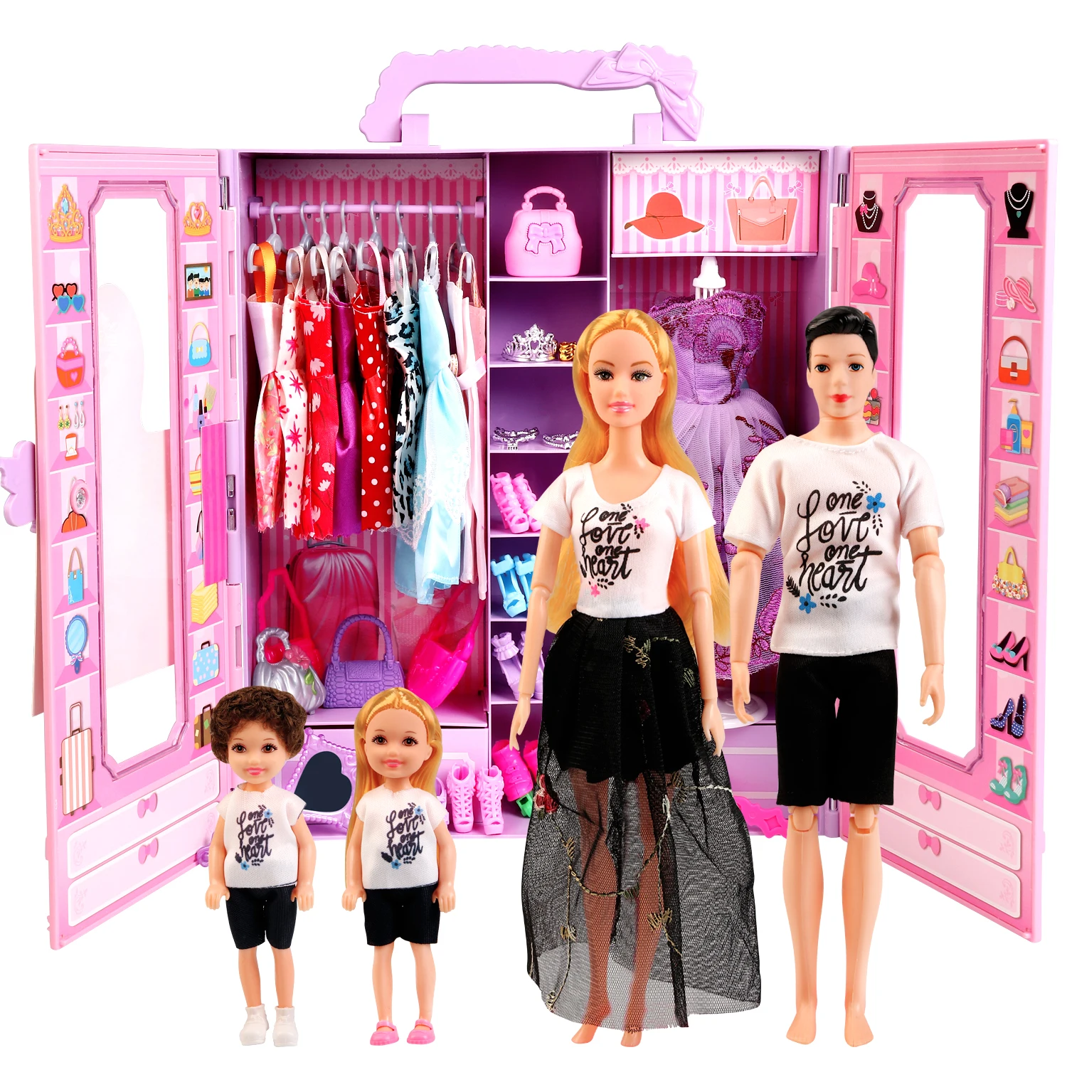 Ucanaan diy casa de bonecas em miniatura boneca armário roupas acessórios  para barbie móveis brinquedos para crianças presente natal - AliExpress
