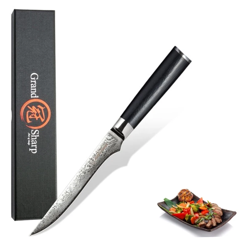 GRANDSHARP нож-топорик дамасский кухонный нож vg10 Японские Стальные Кухонные ножи инструменты для приготовления мясника резьбы нарезки