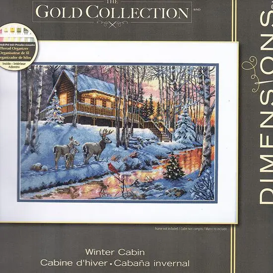 G Mouse avatar Counted Cross Stitch Kit stitch RS cotton with cross DIM 08976 Winter forest house | Дом и сад