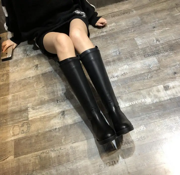 black Short fluff Для женщин кожаный сапог Для женщин Сапоги выше колена со шнуровкой; Женские пикантные туфли на высоком каблуке; женские облегающие сапоги до бедра; Botas; y31 - Цвет: black Short fluff