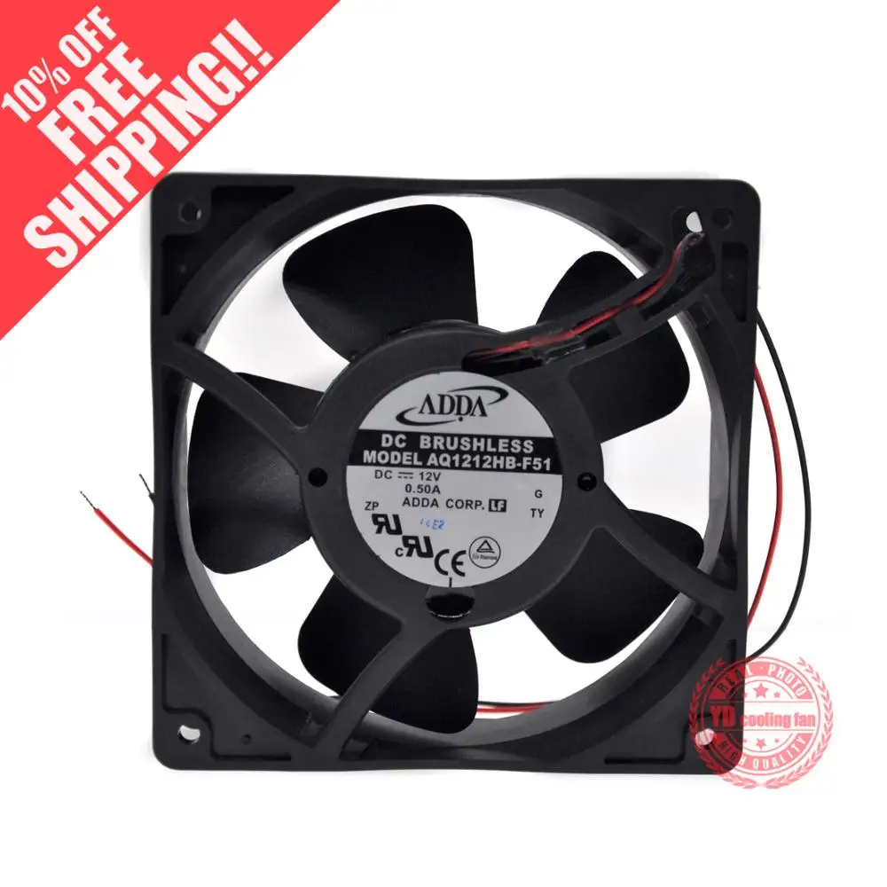 

Новый ADDA AQ1212HB-F51 DC12V 0.50A 12038 IP55 водонепроницаемый вентилятор охлаждения