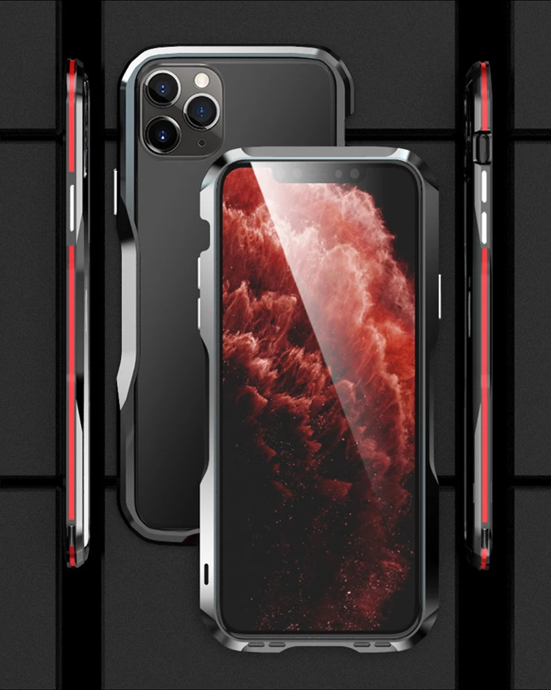 Металлический алюминиевый сплав рамка чехол для iPhone 11 Pro Max X XS чехол для Max XR сверхпрочный защитный чехол для iPhone 7 8 Plus Capa Funda
