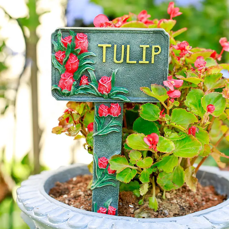 

Pastoral Sign Card Resin Accessories Outdoor Garden Flower Pots Ornaments Crafts Courtyard Landscape Balcony Furnishing Decor