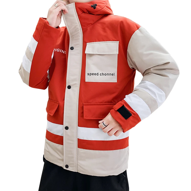 2021  New Winter Warm Fashion Casual Coat Men Jacket Warm Windproof Hood Men Parkas High Quality Coat 8335
