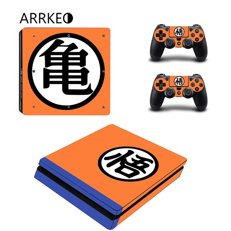 No Led Light Bar ARRKEO Dragon Ball Goku виниловая Защитная крышка PS4 тонкие наклейки на кожу для sony playstation 4 тонкая Консоль 2 контроллера подарок - Цвет: No Led Light Bar