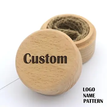 

1PC Customize Round Wooden Necklace Gift Engagement Jewelry Wedding Ring Box Holder Display Storage For Decoration Wholesale Lot