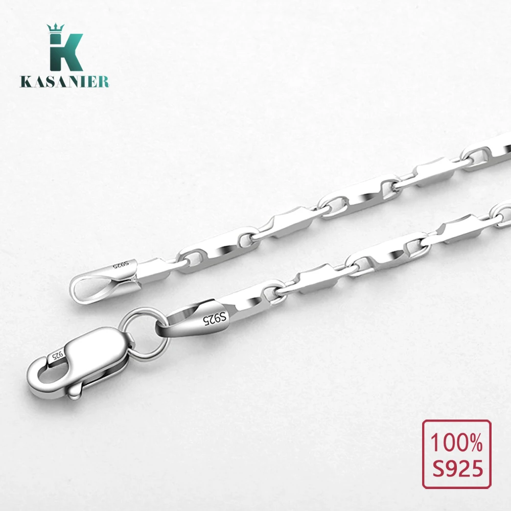 KASANIER New 2020 Woman Fine S925 Sterling Silver 1.8mm Necklace Chains With Lobster Clasps For Man and Gift Italy jewelry | Украшения и