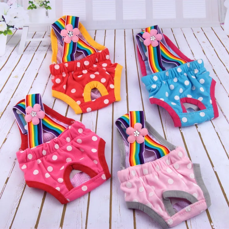 

Dots Pet Dog Shorts Diaper Sanitary Physiological Pants Washable Female Short Panties Menstruation Underwear Briefs ll