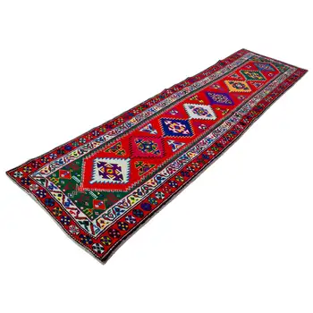 

80x313 Cm Red Handmade Boho Runner Rugs-3x10 Ft
