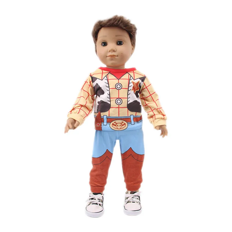 Woody Buzz Costume Outfits Suit Clothes Set for 18" (46cm) Logan Boy Dolls American Girl Doll Accessories Birthday Gift Toys