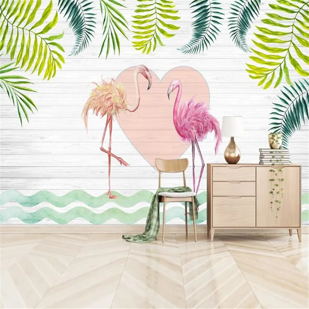 Milofi  Factory custom wallpaper mural modern 3D plant tropical rainforest flamingo background wall plants for the people a modern guide to plant medicine