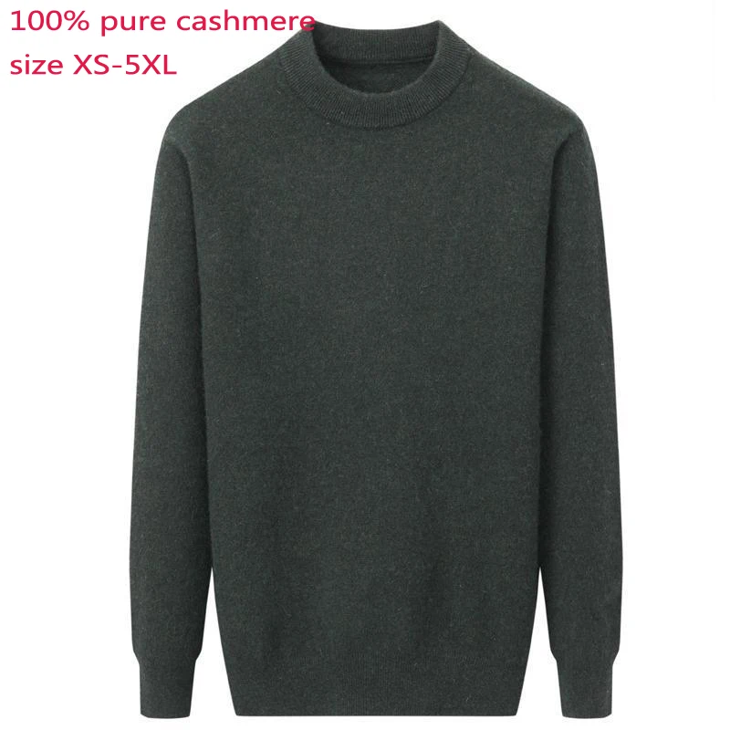 

New Pure Cashmere Sweater Round Necked Wool Knitted Thickened Men Casual Computer Knitted Sweaters Plus Size XSSMLXL2XL3XL4XL5XL