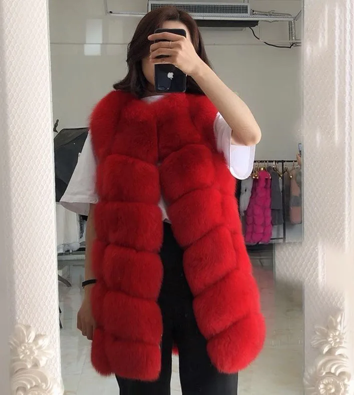 red fur vest