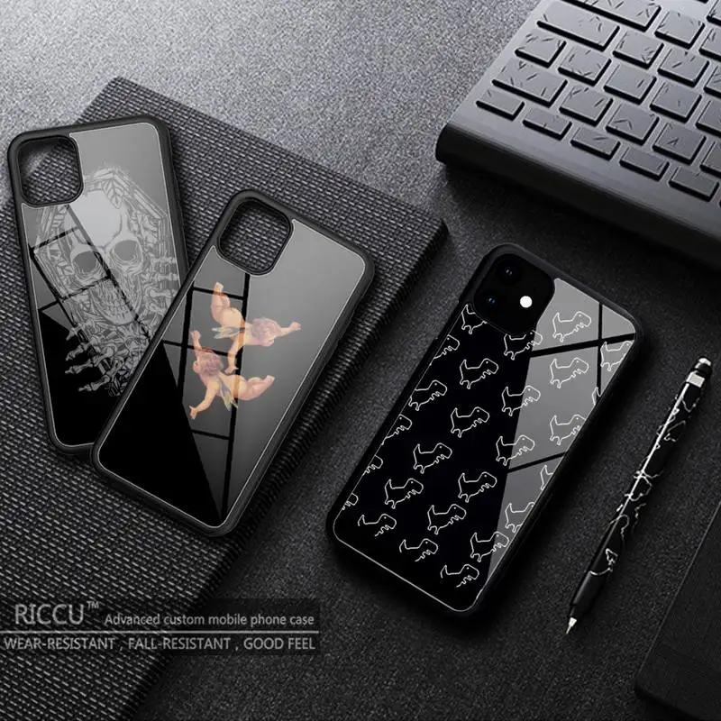 Роскошный милый черный резиновый чехол с рисунком для телефона iphone 11 12 max iPhone Pro Mini
