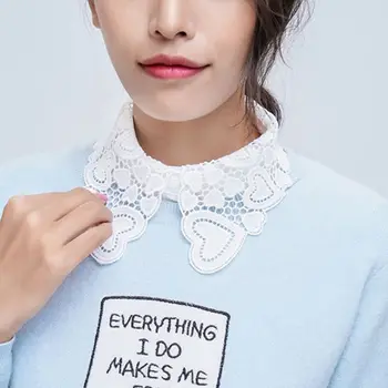 

Women Pure ColorShirt Cotton Lace False Collars