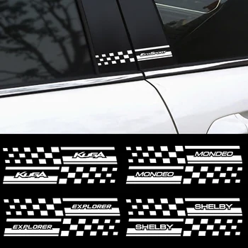 

1 pair Auto Side Window B Pillar Car Stickers For Ford Focus 2 3 Mondeo Fiesta Kuga Shelby Fusion MK2 MK3 MK4 Accessories decor