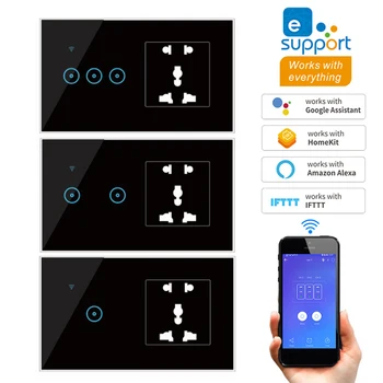 

Smart Home Wifi Touch Switch Multi-purpose WiFi Socket & Switch Remote Control Timing Function Switch ,for Google Home Alexa
