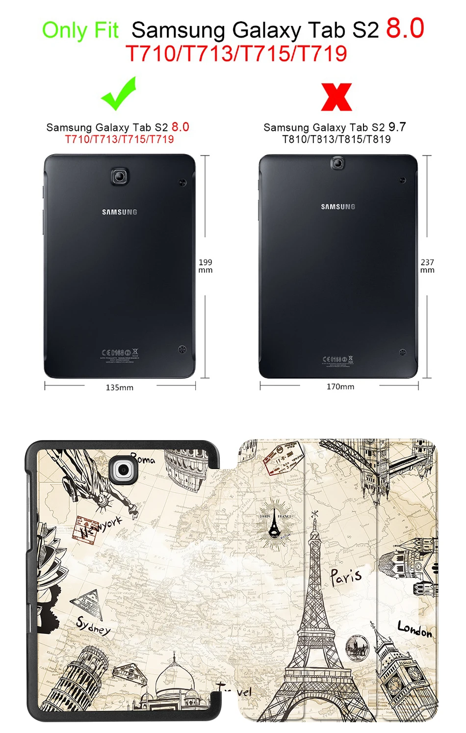 Чехол MTT для samsung Galaxy Tab S2, 8,0 дюймов, SM-T710, T715, T713, T719 из искусственной кожи, откидная подставка, умный чехол, 8 дюймов, защитный чехол