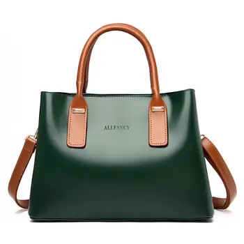 

Autumn Women's Handbags High Quality Two-Layer Leather Ladies Retro One-Shoulder Simple Messenger Bag Large-Capacity Tote Bag
