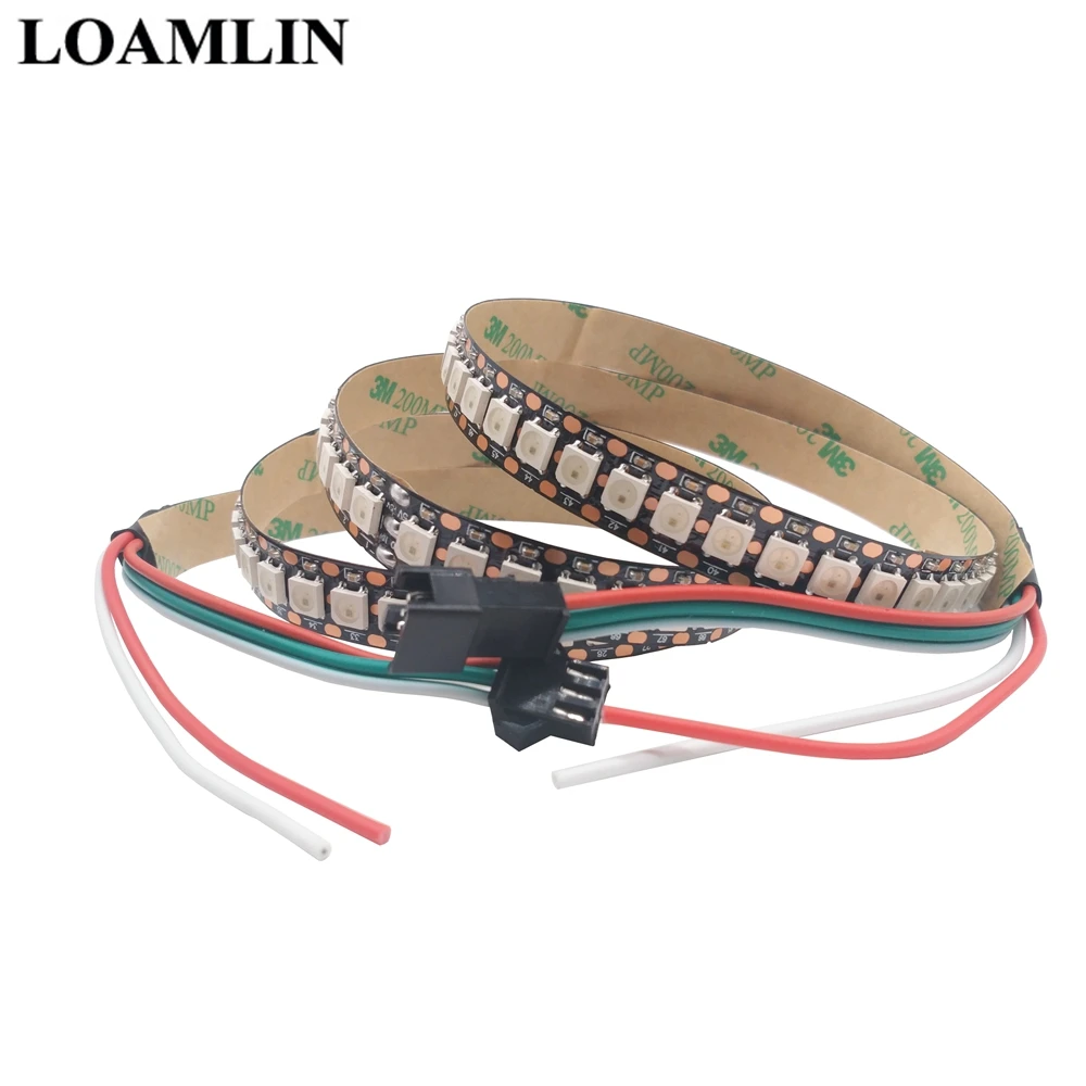 1 м 2 3 4 5 WS2812B WS2812 Светодиодная лента 30/60/74/96/144 пикселей/светодиодов/м индивидуально