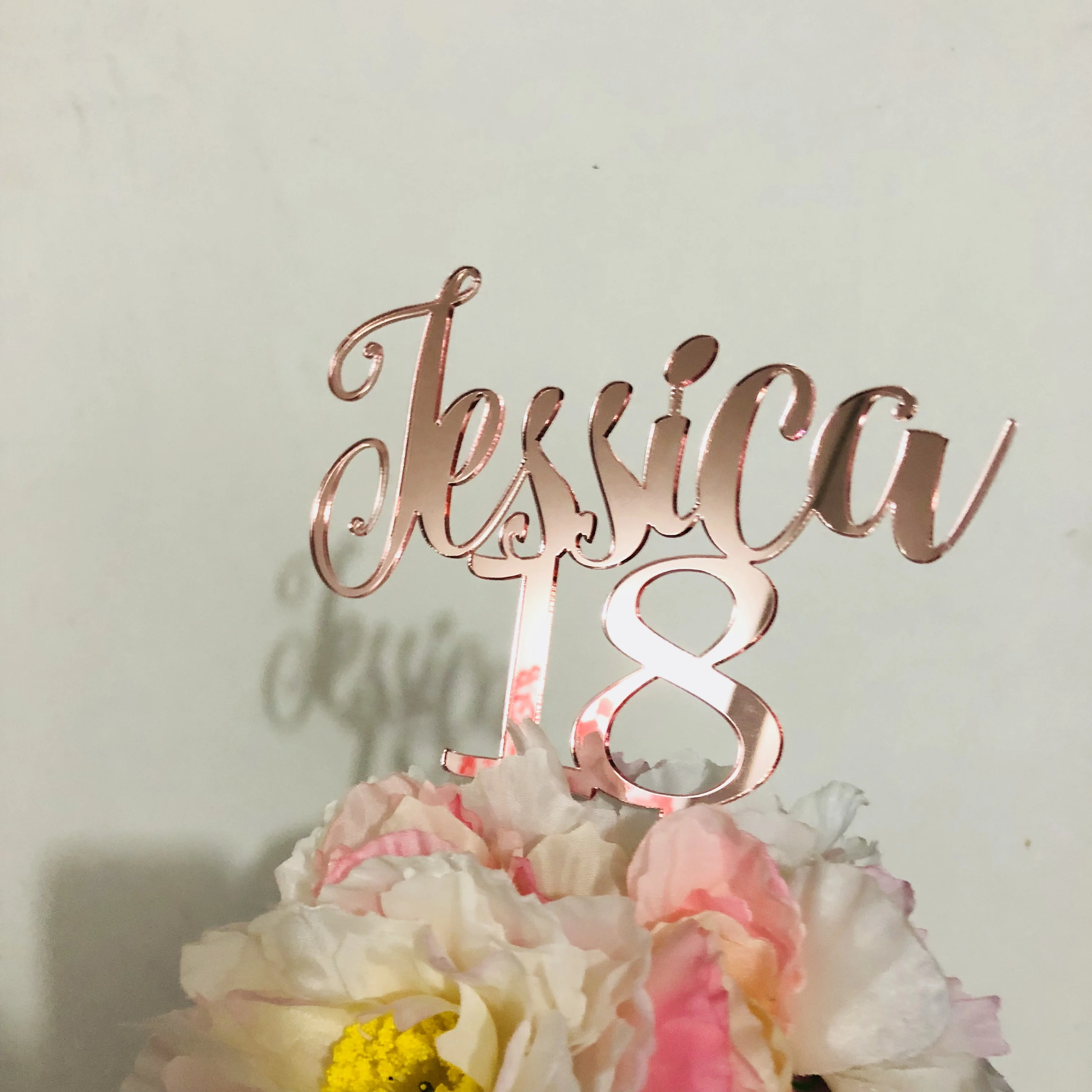 Personalized Name Acrylic Rose Gold Cake Topper Custom Name Birthday Cake Topper Engagement Anniversary Party Decration Cake Decorating Supplies Aliexpress