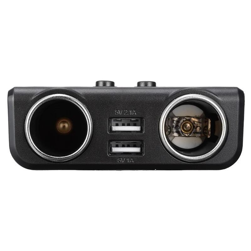 DC 12-24V автомобильный прикуриватель USB зарядное устройство Черный прикуриватель разветвитель двойной usb порт зарядки зарядное устройство для мотоцикла