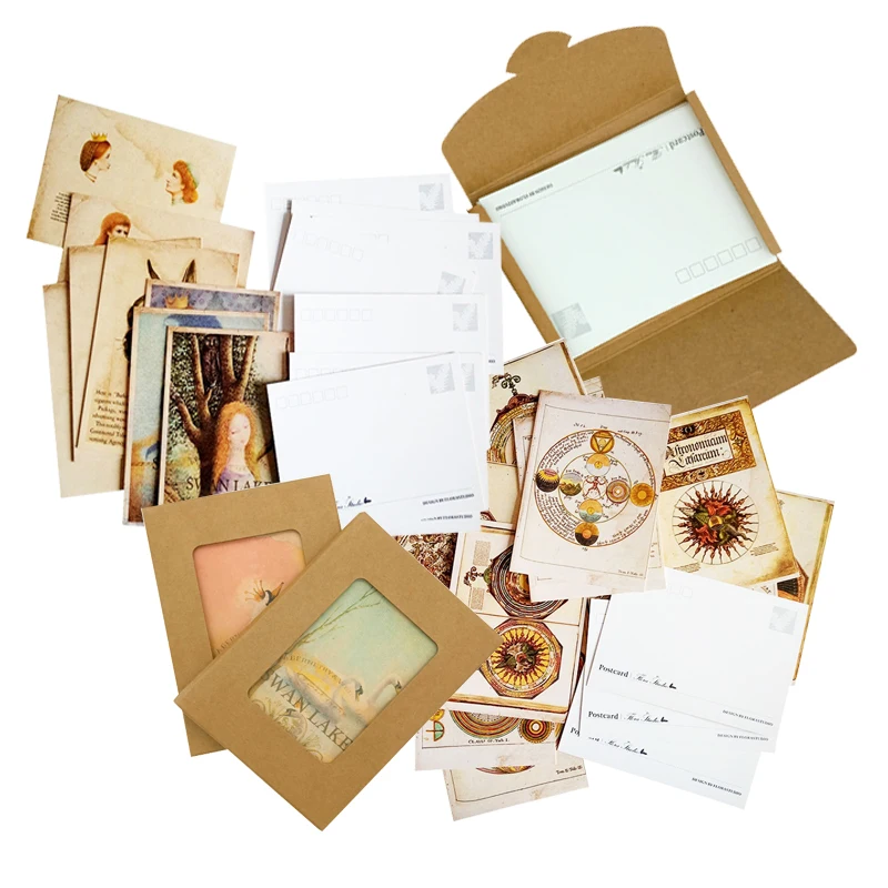 5 упаковок винтажные животные люди звезда поздравительная открытка