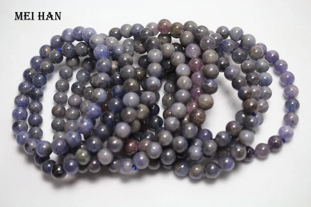 Meihan(23 шт./браслет) натуральный 7,5-8 мм танзанит фиолетовый Редкие Гладкие Круглые бусины для ювелирных украшений