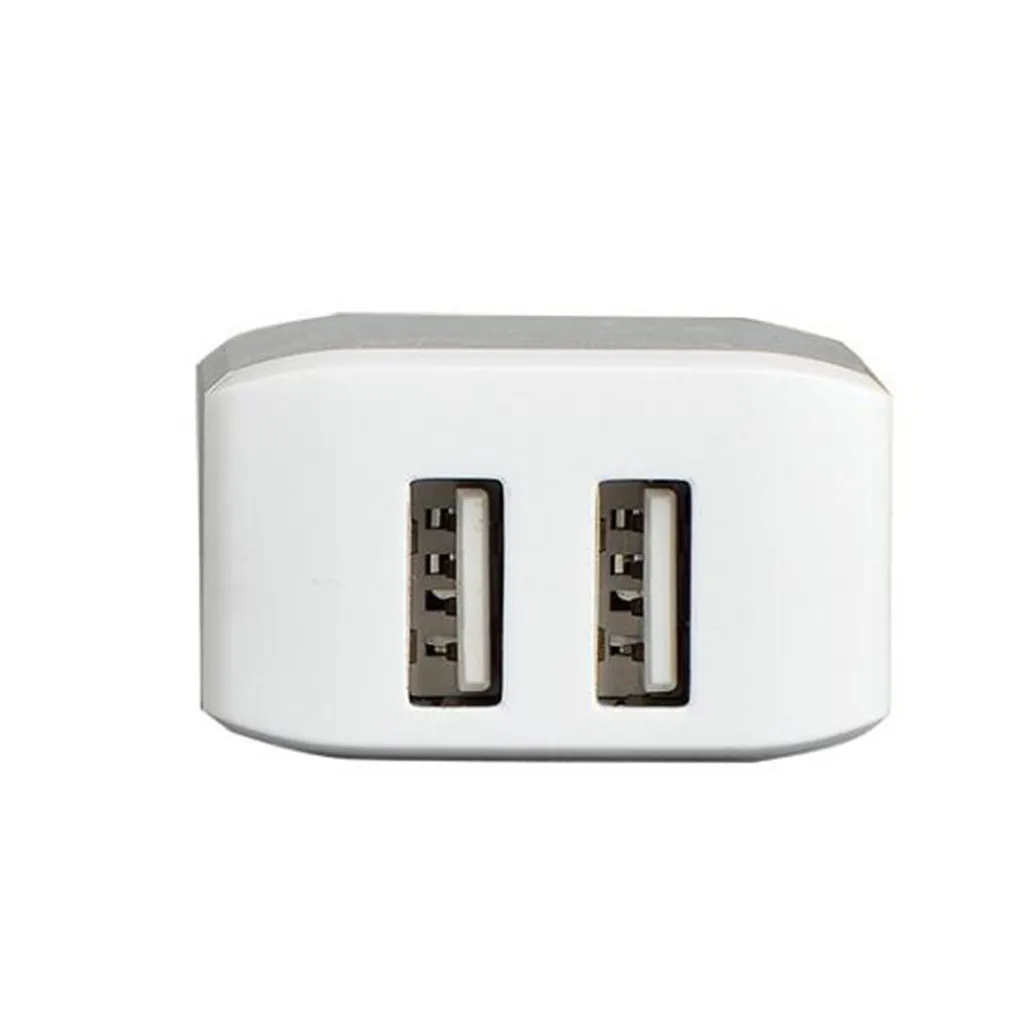 2 шт. ЕС вилка Европейский союз Универсальный двойной USB умный зарядная головка телефон быстрое зарядное устройство(5v-2A) адаптер ЕС США штекер Адаптер