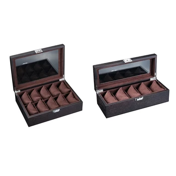 

Wood Watch Display Box Organizer Black Top Watch Wooden Case Fashion Watch Storage Packing Gift Boxes Jewelry Case