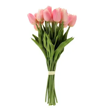 

20PCS Artificial Tulip Flowers Single Long Stem Bouquet Real Touch Beautiful Simulation Flowers for Home Room Party Wedding Deco