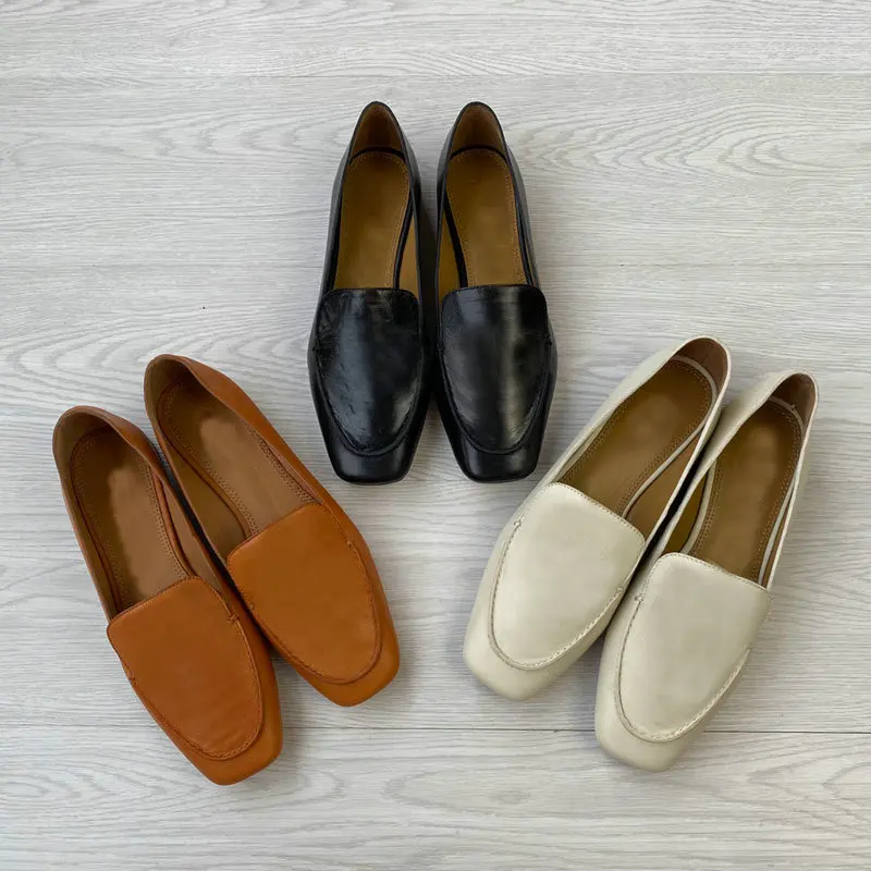 買取 比較 女性用ローヒールシューズ 女性用スクエアトゥブリティッシュスタイルのシープスキンローファー女性用加硫シューズ 即納できます Visaocomercios Com Br