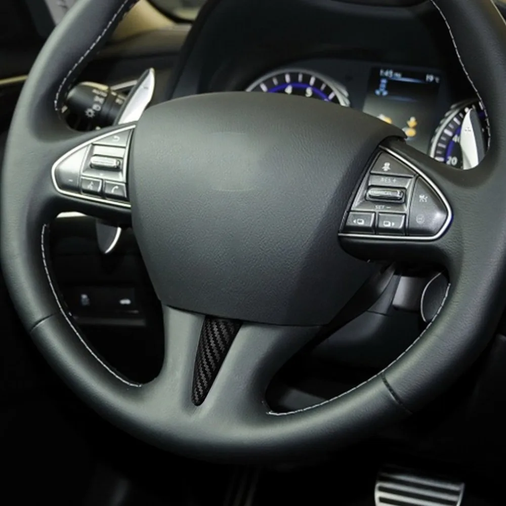 Накладка на руль из углеродного волокна для Infiniti Q50 V37- Декор интерьера