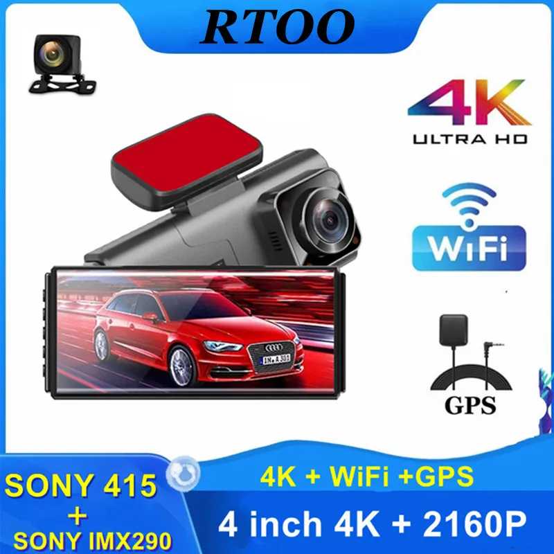 Видеорегистратор Sony IMX415 Ultra HD 3840*2160P 12 дюймов сенсорный экран GPS Wi-Fi | Автомобили и