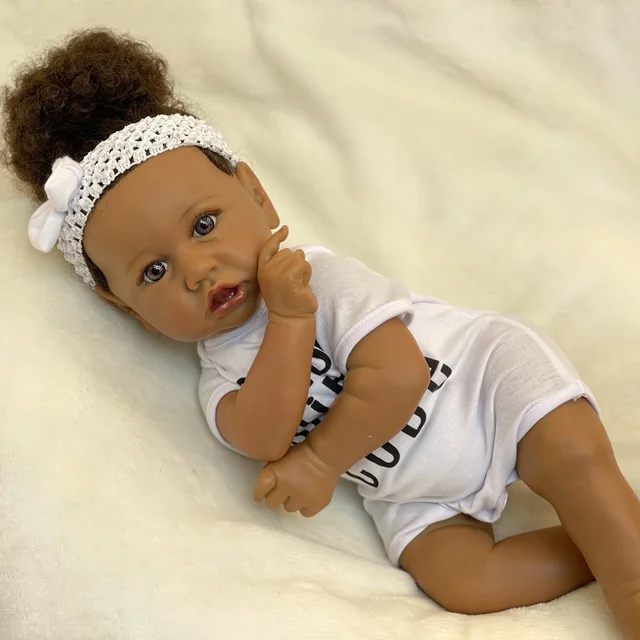 Dolls AWW! African Saskia Reborn Baby Doll Cute Bebe Boneca