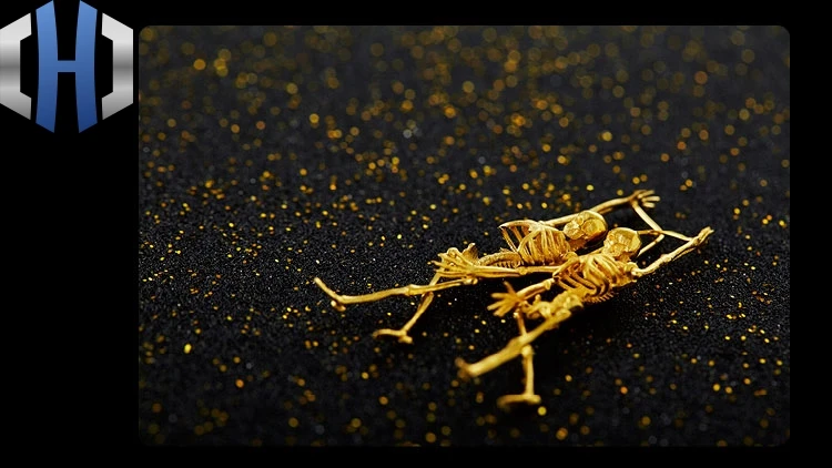 Серьги-скелеты из чистого золота 24K с черепом, мужские и женские золотые серьги