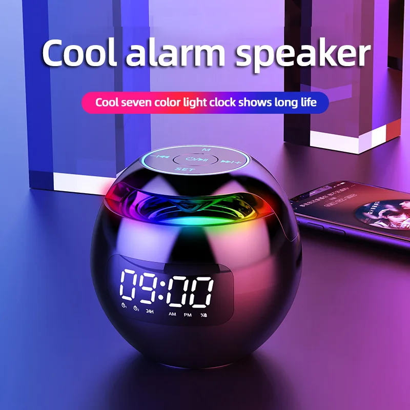 Reloj nuevo G90 con altavoz Bluetooth, minialtavoz portátil de colores con bloqueo de tarjeta de bola para el hogar y carga