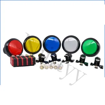 

50pcs 45mm Push Arcade Button 12V Power LED Round Big Round Push Button Micro Switch Vending Machine 5 Color Arcade Video Game