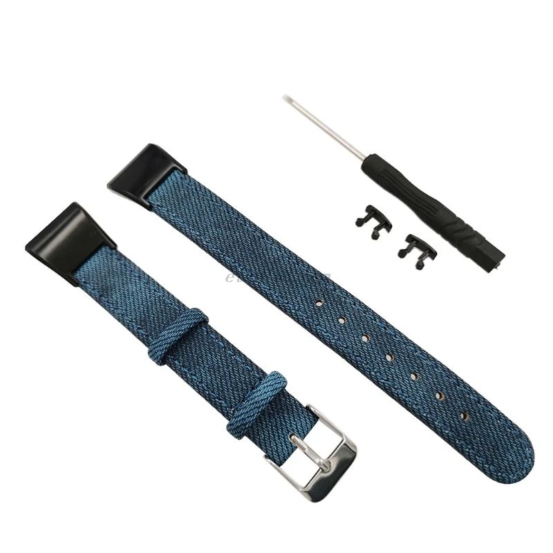 Джинсовый ремешок для часов из натуральной кожи сменный Huawei Honor Band 5/4 аксессуары