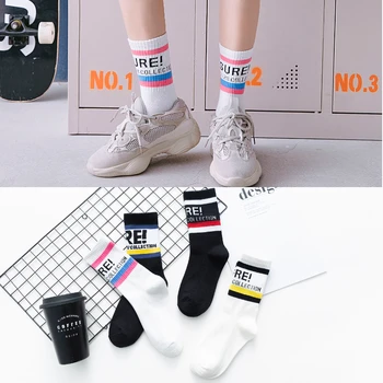 

HipHop Crew Socks Men Fashion Unisex Cartoon Socks Harajuku Street Sports Skateboard Black White Couple Socks Cotton Korean Hot