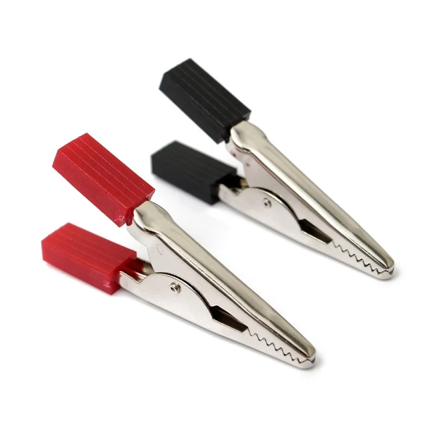 Crocodile Car Caravan Van Battery Test Lead Clips Battery Alligator Clips Red + Black 5cm 50mm 2pcs alligator clips,electric test clamp,test leads,alligator clip adapter