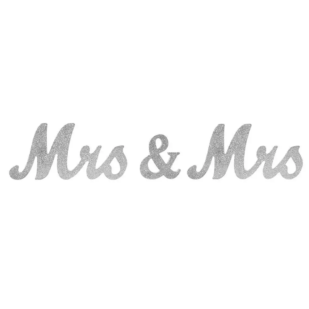 Деревянные розовые золотые блестящие буквы MR& MR/MRS& MRS, свадебные украшения, вечерние украшения для стола, аксессуары для украшения дома - Цвет: Silver 2