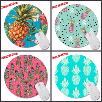 

Mairuige Colorful Pineapple DIY Custom Design Durable Anti-slip Silicone Round Gaming Mouse Pad Computer Mause Mat