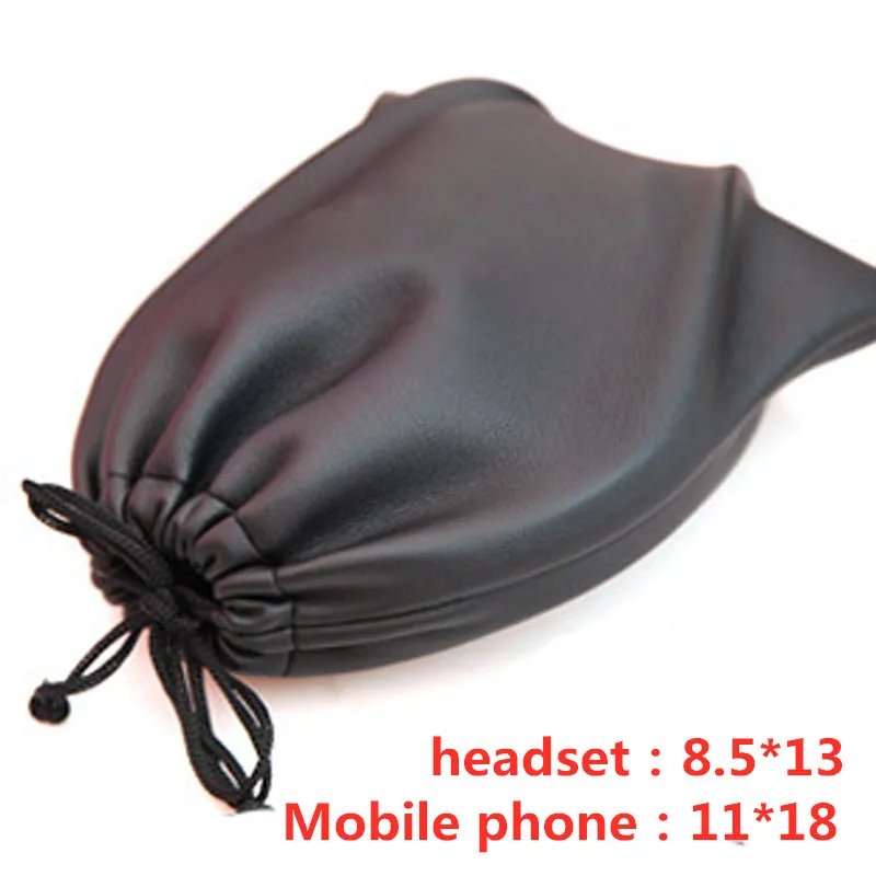

fashion PU Leather earphone Carry Bag For iphone Headphones Waterproof Leather Soft Storage Protective Bag Mini Pouch 85mm*130mm