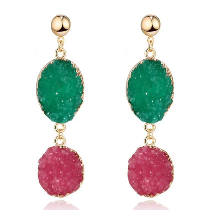 FIAZIA Vintag Resin Oval Long Drop Earrings For Women Bohemian Earings Pendients Mujer Indian Fashion Jewelry Brincos 2019 E20 (3)