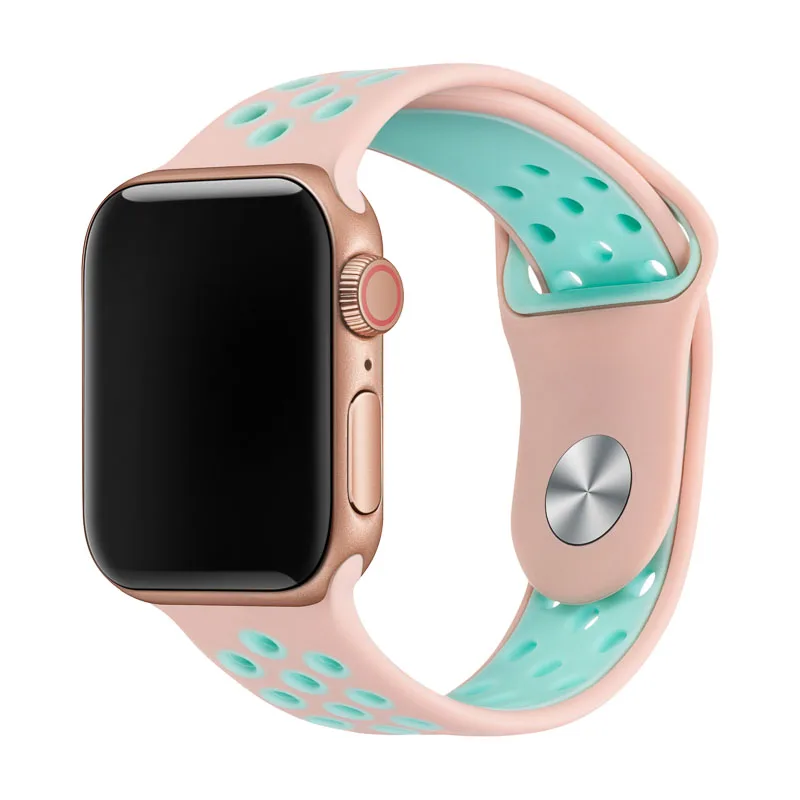 15 Спортивный ремешок для наручных часов Apple Watch 38 мм 40 мм 42 44 мм замена силиконовый браслет ремешок для наручных часов iWatch серии 4/3/2/1 81010 - Цвет ремешка: 15