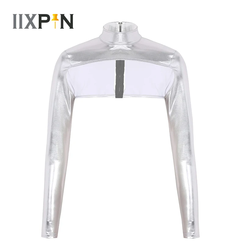 Женский костюм для танцев на шесте Клубная одежда блестящие металлические