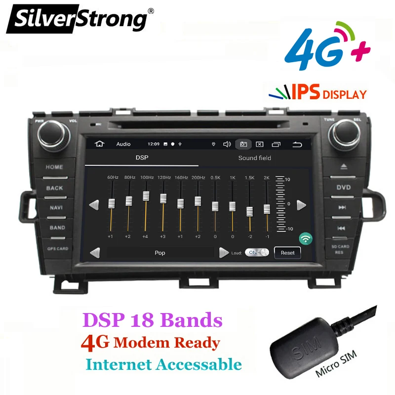 SilverStrong 8 дюймовый Android 10 0 автомобильный DVD плеер для Toyota Prius левая и правая рука 4G
