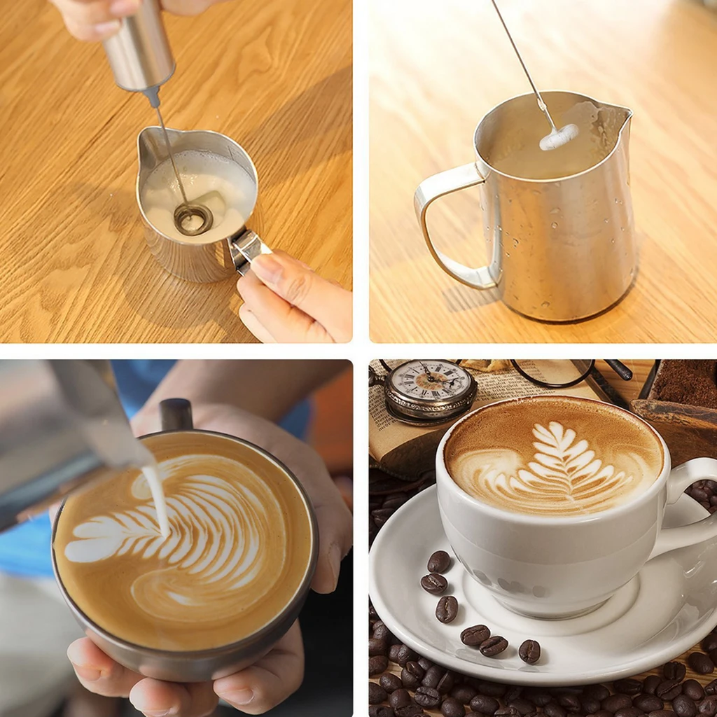 Electric Battery Powered Whisk Coffee Milk Mixer Stirrer Frother Egg Beater